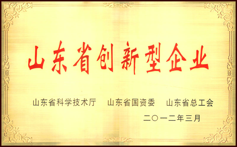 2012年   山東省創(chuàng)新型企業(yè)